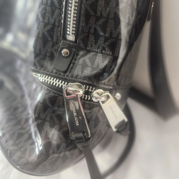 Michael Kors Black Signature Glossy XS Rhea Convertible Backpack Crossbody Bag main image 12